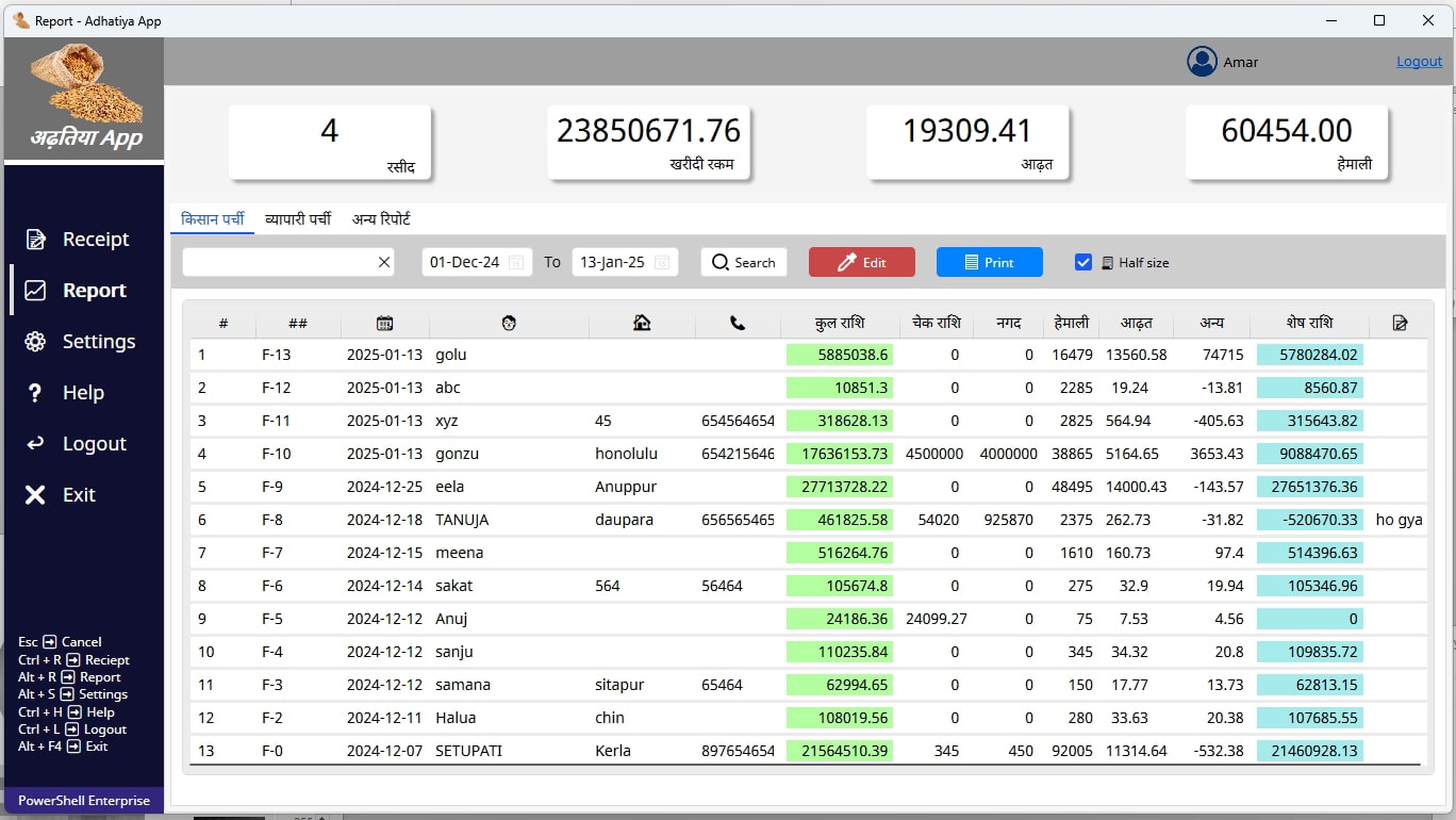 Mandi Software Screenshot